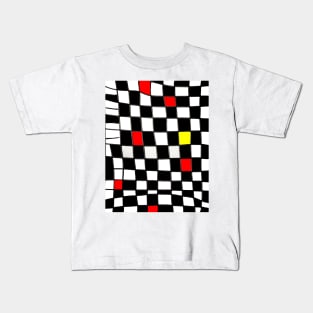 Funky check black plus Kids T-Shirt